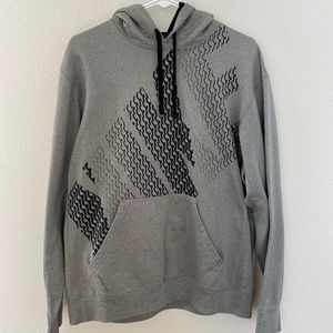 Mens Grey and Black Nike Therma-Fit hoodie size Medium